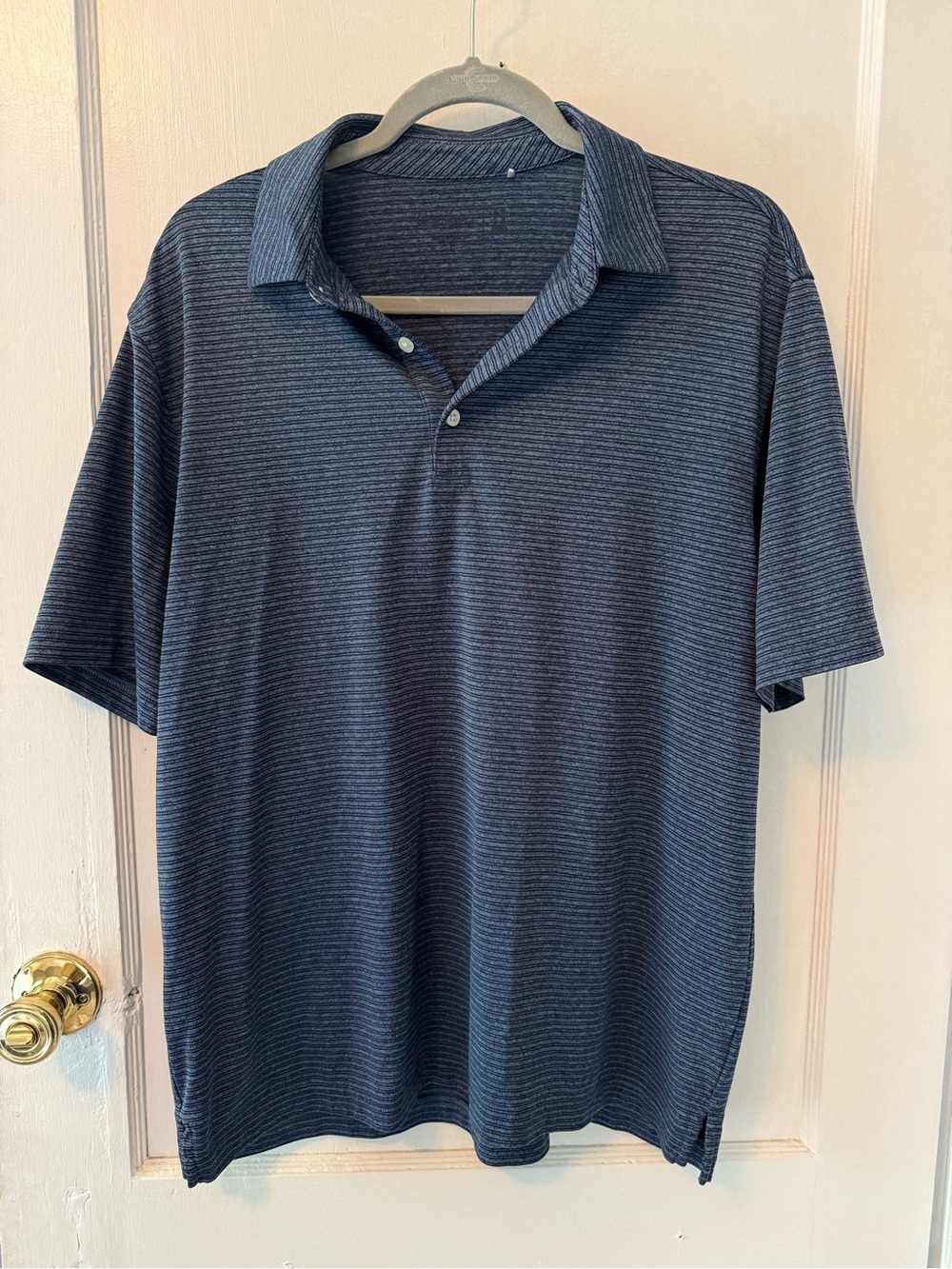 Walter Hagen Men's Navy Micro-Stripe Polo Shirt